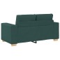 vidaXL Set Divano 3 Pezzi con Cuscini - Tessuto Verde Scuro vidaXL Set Divano 3 Pezzi con Cuscini - Tessuto Verde Scuro