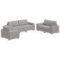 Set divano 3 pezzi con cuscini grigi