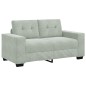 Set Divano a 3 Pezzi con Cuscini Velluto Grigio Chiaro Set Divano a 3 Pezzi con Cuscini Velluto Grigio Chiaro