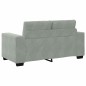 Set Divano a 3 Pezzi con Cuscini Velluto Grigio Chiaro Set Divano a 3 Pezzi con Cuscini Velluto Grigio Chiaro