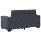 Set Divano a 3 Pz con Cuscini in Velluto Grigio Scuro Set Divano a 3 Pz con Cuscini in Velluto Grigio Scuro