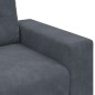 Set Divano a 3 Pz con Cuscini in Velluto Grigio Scuro Set Divano a 3 Pz con Cuscini in Velluto Grigio Scuro