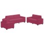 Set Divano 3 Pezzi con Cuscini Velluto Rosso Vino Set Divano 3 Pezzi con Cuscini Velluto Rosso Vino