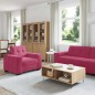 Set Divano 3 Pezzi con Cuscini Velluto Rosso Vino Set Divano 3 Pezzi con Cuscini Velluto Rosso Vino