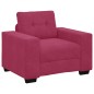 Set Divano 3 Pezzi con Cuscini Velluto Rosso Vino Set Divano 3 Pezzi con Cuscini Velluto Rosso Vino