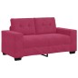 Set Divano 3 Pezzi con Cuscini Velluto Rosso Vino Set Divano 3 Pezzi con Cuscini Velluto Rosso Vino