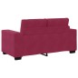 Set Divano 3 Pezzi con Cuscini Velluto Rosso Vino Set Divano 3 Pezzi con Cuscini Velluto Rosso Vino