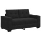Set Divano 3 Pezzi con Cuscini Nero Velluto Set Divano 3 Pezzi con Cuscini Nero Velluto