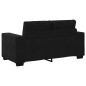 Set Divano 3 Pezzi con Cuscini Nero Velluto Set Divano 3 Pezzi con Cuscini Nero Velluto