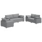 Set Divano 3 Pezzi con Cuscini Grigi Chiari