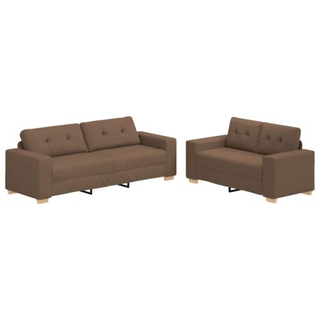 vidaXL Set Divano 2 Pezzi con Cuscini Tessuto Marrone
