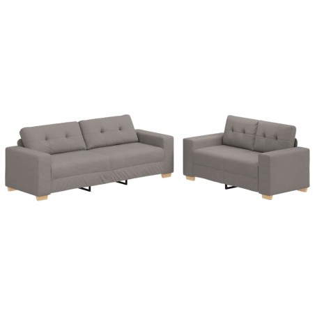 vidaXL Set Divano a 2 Pezzi con Cuscini in Tessuto Taupe