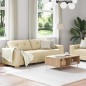 vidaXL Set Divano a 2 Pezzi con Cuscini Tessuto Panna vidaXL Set Divano a 2 Pezzi con Cuscini Tessuto Panna