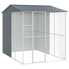vidaXL Voliera per Uccelli Antracite 215 x 310 x 247 cm in Acciaio