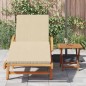 vidaXL Sdraio con cuscino e tavolo beige in legno massello di acacia vidaXL Sdraio con cuscino e tavolo beige in legno massello di acacia