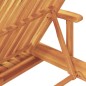 vidaXL Sdraio con cuscino e tavolo beige in legno massello di acacia vidaXL Sdraio con cuscino e tavolo beige in legno massello di acacia