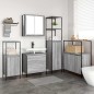 Set di mobili da bagno 5 pezzi vitaXL grigio sonoma in legno ingegnerizzato