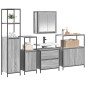 Set di mobili da bagno 5 pezzi vitaXL grigio sonoma in legno ingegnerizzato