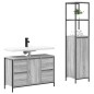 Set di mobili per bagno 2 pezzi grigio sonoma in legno ingegnerizzato