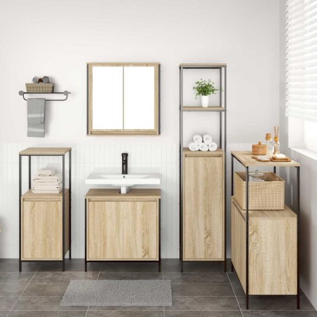 vidaXL Set di Mobili per Bagno 5 Pezzi in Legno Ingegnerizzato Rovere Sonoma