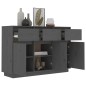 Credenza Grigia 110x34x75 cm in Legno Massello di Pino Credenza Grigia 110x34x75 cm in Legno Massello di Pino