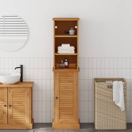 vidaXL Set di mobili per il bagno 2 pcs Marrone e Marrone miele