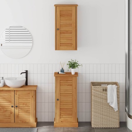 vidaXL Set di mobili per il bagno 2 pcs Marrone e Marrone miele