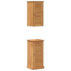 vidaXL Set di mobili per il bagno 2 pcs Marrone e Marrone miele