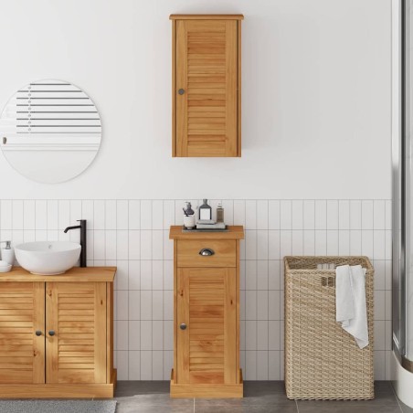 vidaXL Set di mobili per il bagno 2 pcs Marrone e Marrone miele