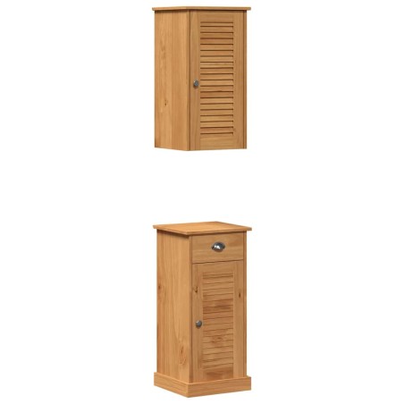 vidaXL Set di mobili per il bagno 2 pcs Marrone e Marrone miele