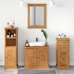 vidaXL Set di mobili per il bagno con cassetto 4 pcs marrone ambrato