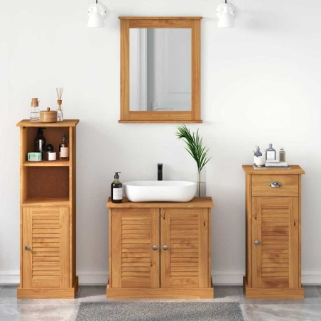 vidaXL Set di mobili per il bagno con cassetto 4 pcs marrone ambrato