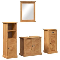 vidaXL Set di mobili per il bagno con cassetto 4 pcs marrone ambrato