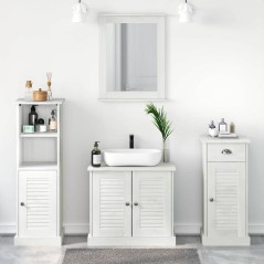 vidaXL Set di mobili per il bagno con cassetto 3 pcs bianco anticato