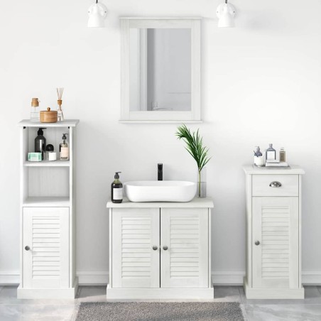 vidaXL Set di mobili per il bagno con cassetto 3 pcs bianco anticato