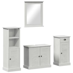 vidaXL Set di mobili per il bagno con cassetto 3 pcs bianco anticato