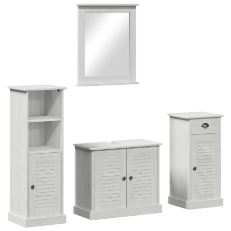 vidaXL Set di mobili per il bagno con cassetto 3 pcs bianco anticato