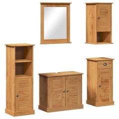 vidaXL Set di mobili per il bagno con cassetto 5 pcs marrone ambrato
