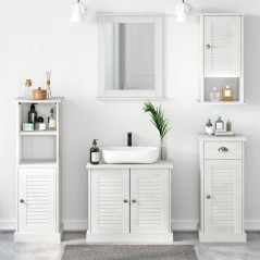 vidaXL Set di mobili per il bagno con cassetto 5 pcs bianco anticato