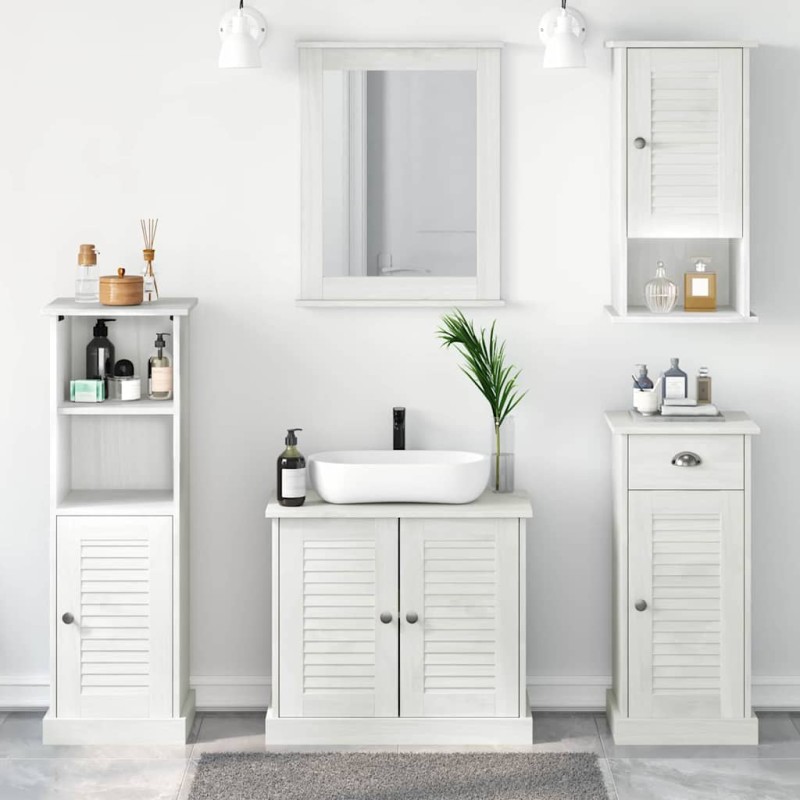 vidaXL Set di mobili per il bagno con cassetto 5 pcs bianco anticato