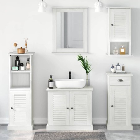 vidaXL Set di mobili per il bagno con cassetto 5 pcs bianco anticato