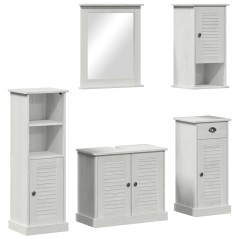 vidaXL Set di mobili per il bagno con cassetto 5 pcs bianco anticato