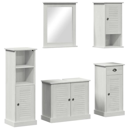 vidaXL Set di mobili per il bagno con cassetto 5 pcs bianco anticato