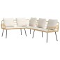 Set di divani da giardino a 2 pezzi con cuscini in rattan naturale Set di divani da giardino a 2 pezzi con cuscini in rattan naturale