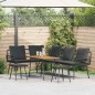 vidaXL Set di Divano da Giardino 4 Pezzi con Cuscini Nero Poly Rattan vidaXL Set di Divano da Giardino 4 Pezzi con Cuscini Nero Poly Rattan