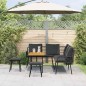vidaXL Set di Divano da Giardino 4 Pezzi con Cuscini Nero Poly Rattan vidaXL Set di Divano da Giardino 4 Pezzi con Cuscini Nero Poly Rattan