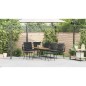 vidaXL Set di Divano da Giardino 4 Pezzi con Cuscini Nero Poly Rattan vidaXL Set di Divano da Giardino 4 Pezzi con Cuscini Nero Poly Rattan