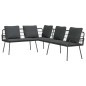 vidaXL Set di Divano da Giardino 4 Pezzi con Cuscini Nero Poly Rattan vidaXL Set di Divano da Giardino 4 Pezzi con Cuscini Nero Poly Rattan