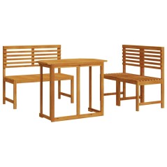 Set da pranzo da giardino 4 pezzi in legno di acacia massello