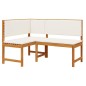Set da pranzo da giardino 2 pezzi con cuscini in legno massello di acacia Set da pranzo da giardino 2 pezzi con cuscini in legno massello di acacia